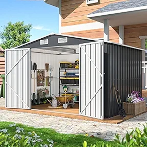 10x8 ft Outdoor Metal Garden Storage Shed