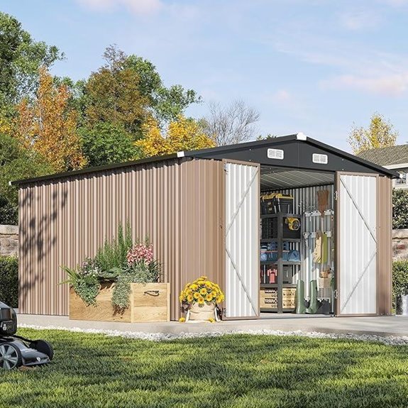 Aoxun 10x12FT Outdoor Metal Storage Shed