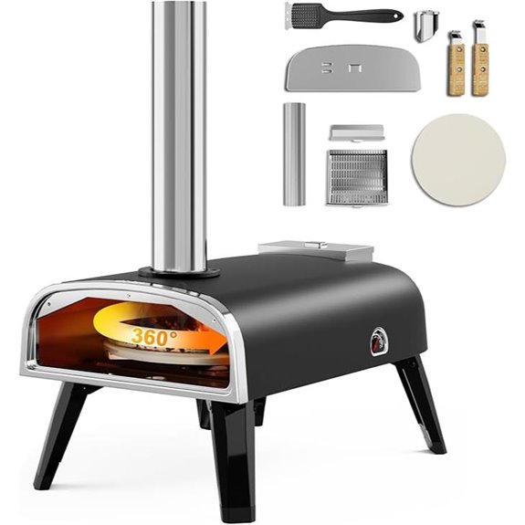 Outdoor 12 Wood Pellet Pizza Oven with Thermometer