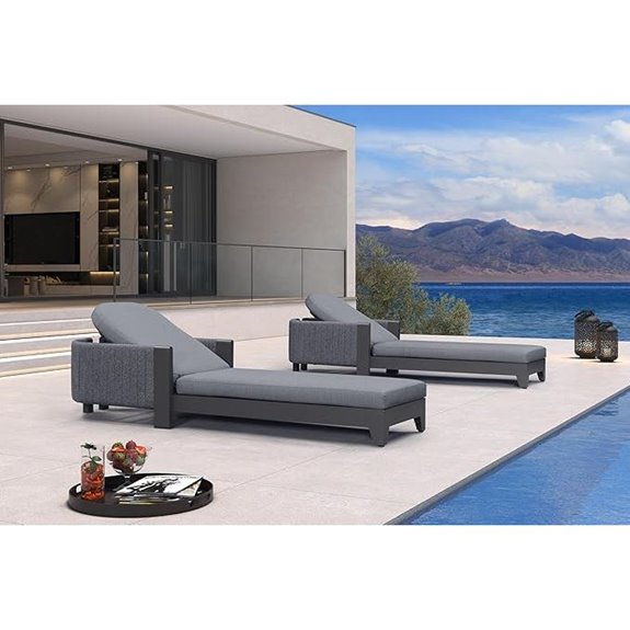 Purple Leaf Outdoor Daybed Lounge Chairs (Set of 2)