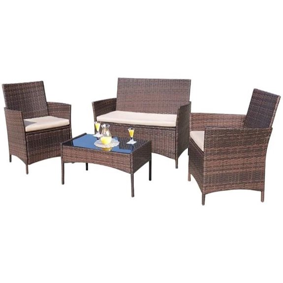 Homall 4-Piece Outdoor Patio Rattan Furniture Set