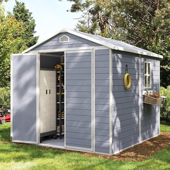 Aoxun 8x6 FT Outdoor Resin Storage Shed