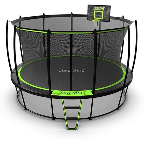 JumpFlex Hero Round Outdoor Trampoline with Safety Net