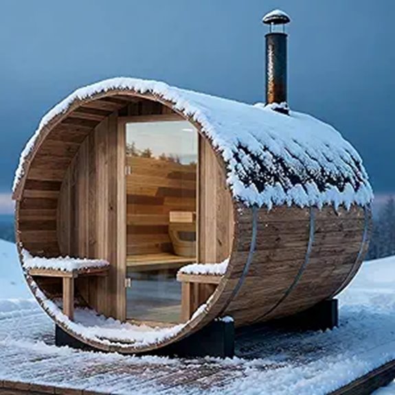 Outdoor Barrel Sauna Kit with Electric or Wood Stove