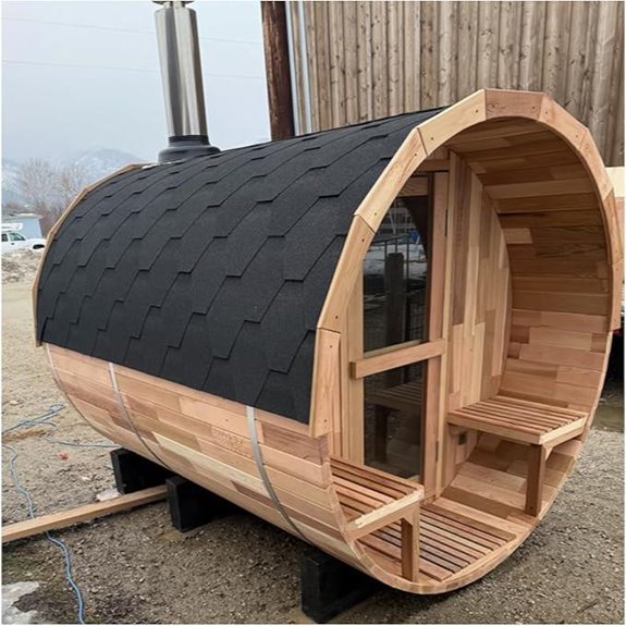 Smartmak Outdoor Barrel Sauna with Heater and Accessories