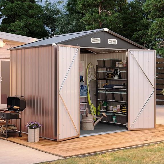 Aoxun Steel Outdoor Storage Shed with Floor