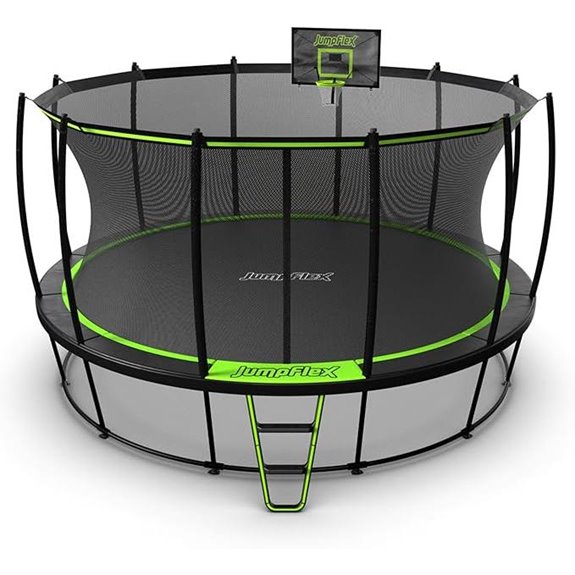 JumpFlex Hero Round Outdoor Trampoline with Safety Enclosure