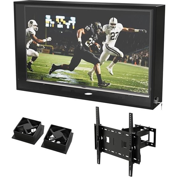 Weatherproof Outdoor TV Cover with Lock and Cooling Fans