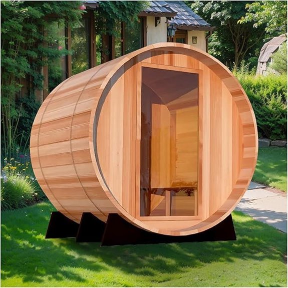 Outdoor 2-Person Steam Sauna with Heater and Glass