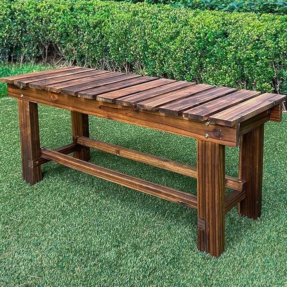 Outdoor Wooden Garden Bench for Patio and Lawn