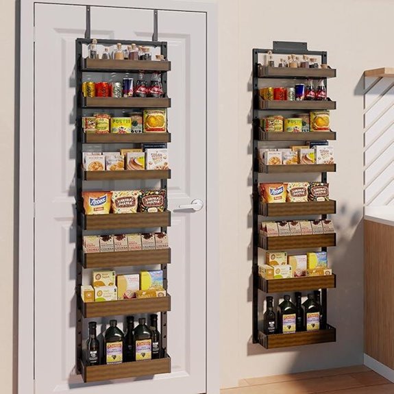 8-Tier Over Door Pantry Organizer with Adjustable Baskets