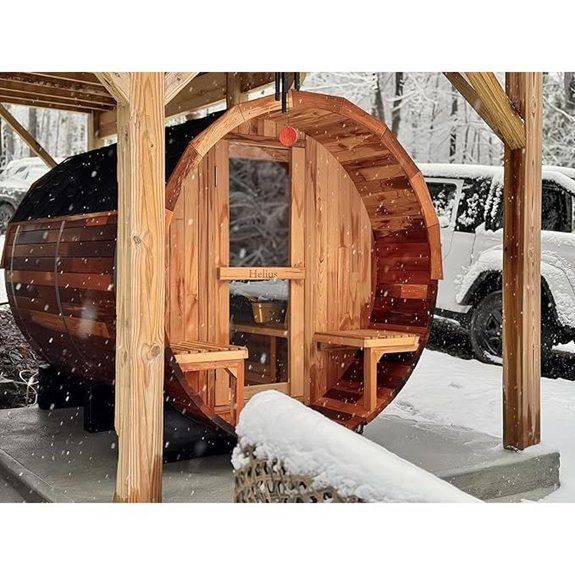 Customizable 4-10 Person Barrel Sauna with Red Cedar