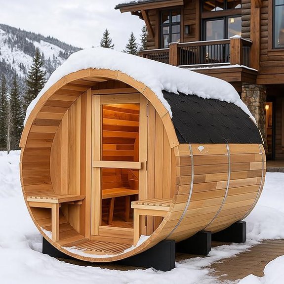 Custom Outdoor Barrel Saunas with Custom Options