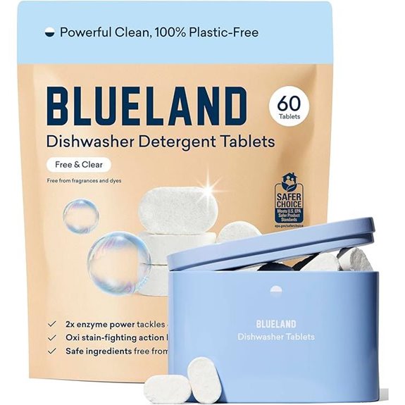 BLUELAND Plastic-Free Dishwasher Detergent Tablets (60 ct)