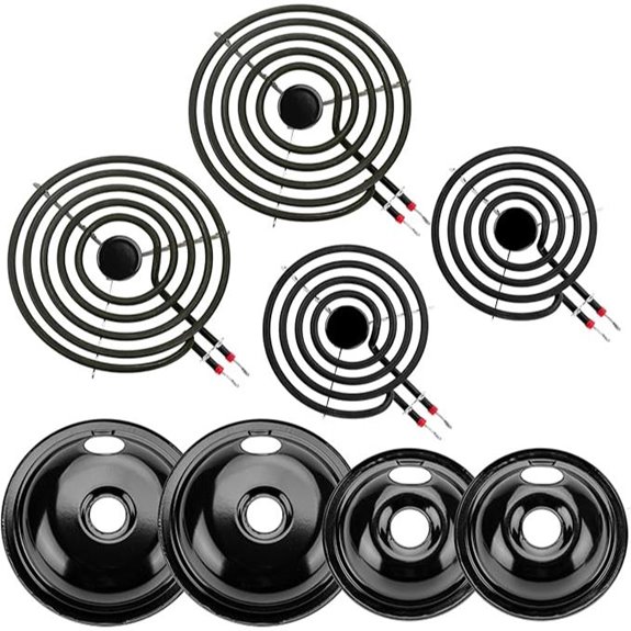Porcelain Drip Pan Set & Burner Elements for Range