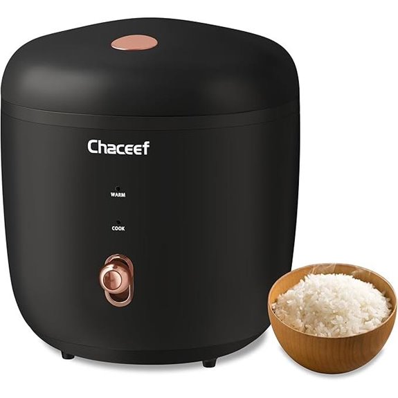 CHACEEF Mini Rice Cooker 2 Cups Portable Non-stick