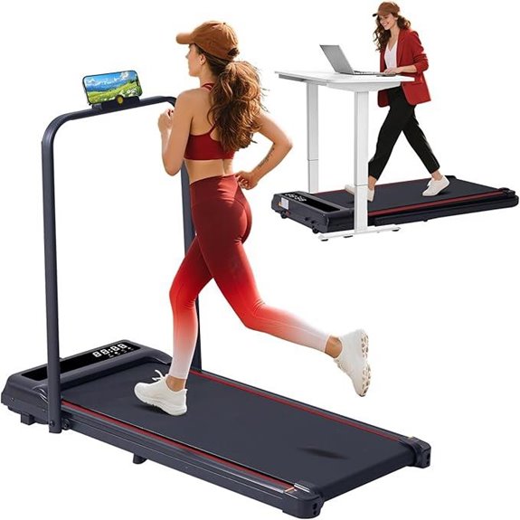 Compact Home Treadmill with Handles 3.0HP Portable