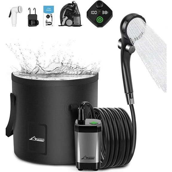 WADEO Portable Camping Shower with Pump and Bucket