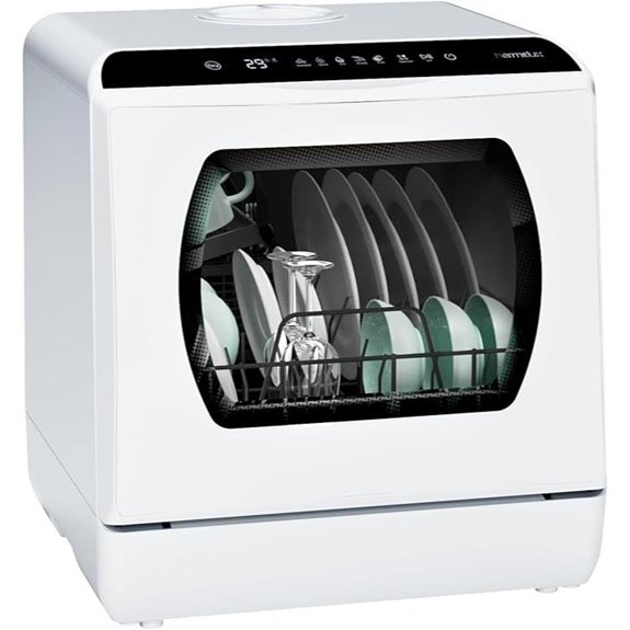 Hermitlux Portable Countertop Dishwasher with 5 Programs