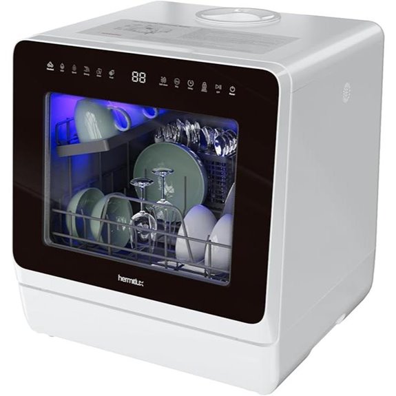 Hermitlux Portable Countertop Dishwasher with 7 Cycles