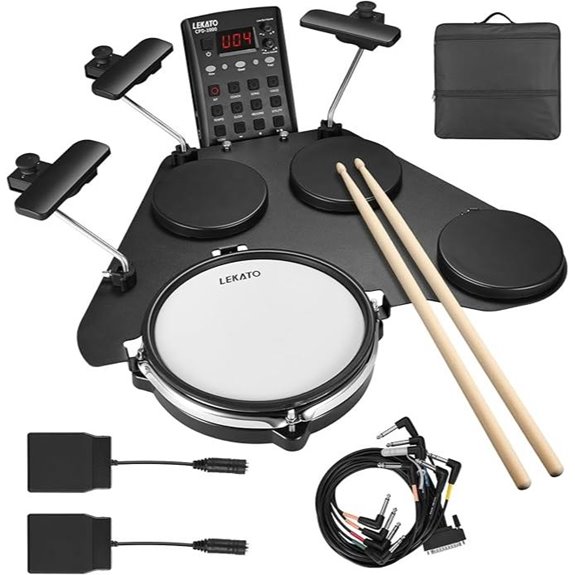 LEKATO Electronic Drum Set with Sounds and Travel Bag