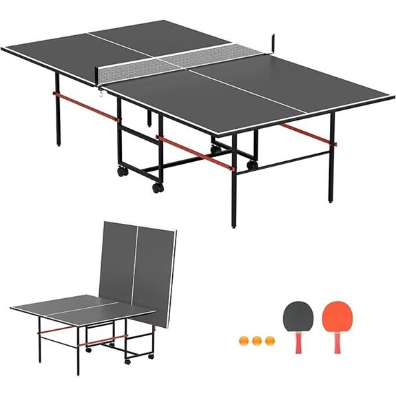 Foldable Indoor/Outdoor Ping Pong Table with Paddles