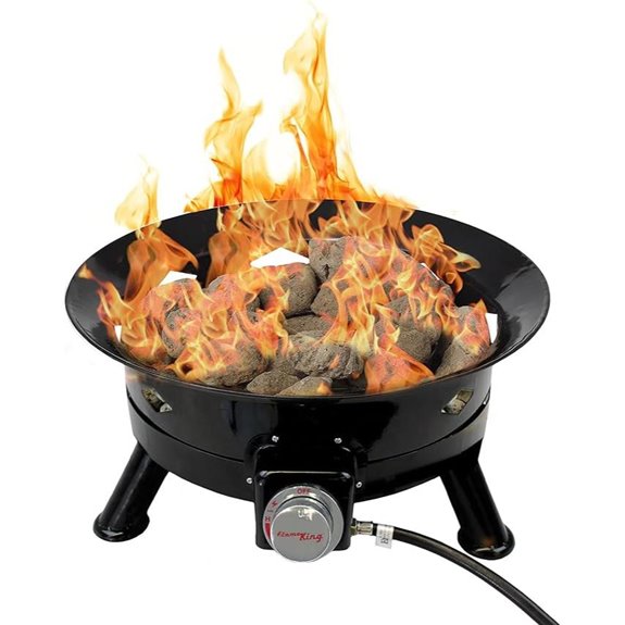 Flame King Portable Propane Fire Pit with Cover