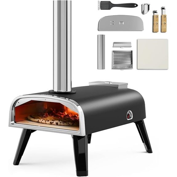 Outdoor Wood-Fired Pizza Oven Portable Stainless Steel