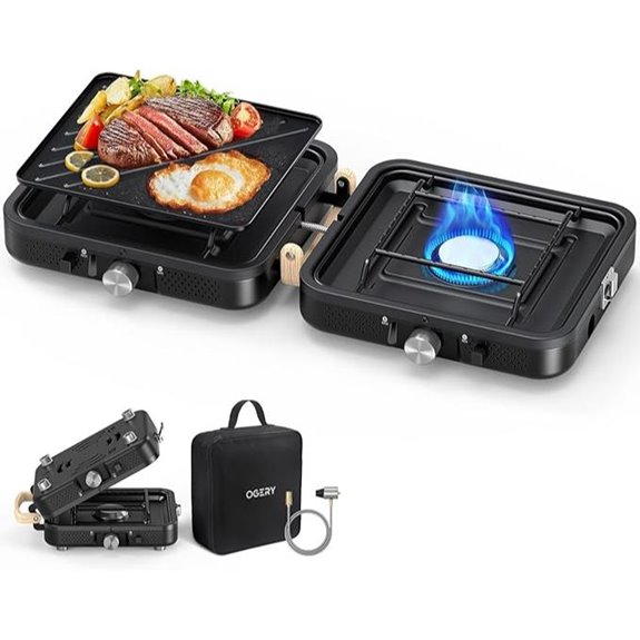 OGERY 2-Burner Foldable Camping Stove with Griddle