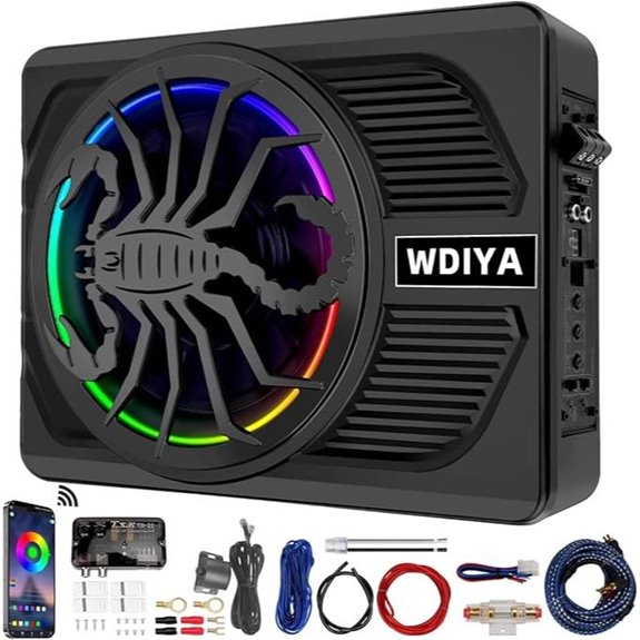 1600W Under Seat Subwoofer with RGB LED and App Control