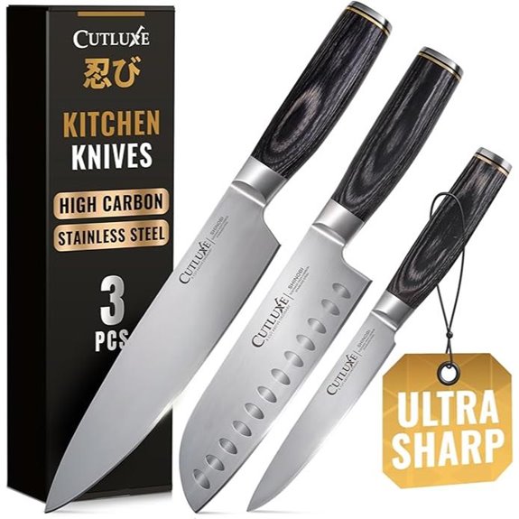 Cutluxe 3-Piece Japanese Chef Knife Set