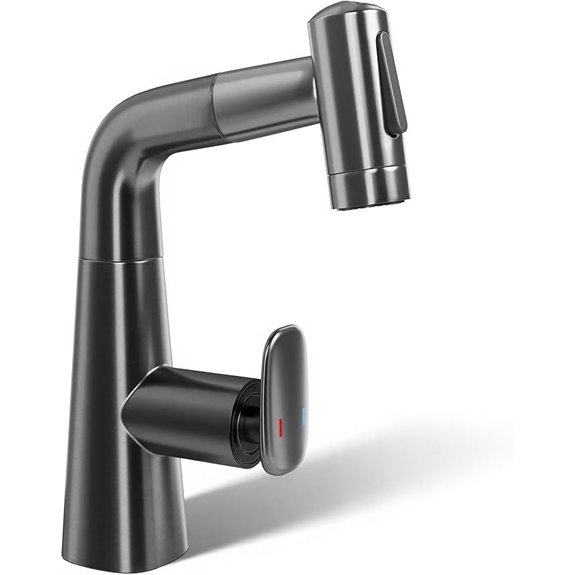Bathroom Sink Faucet with Pull-Down Sprayer