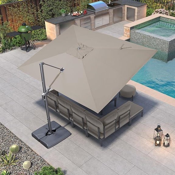 Purple Leaf 9x11.5' Patio Umbrella with Rotation