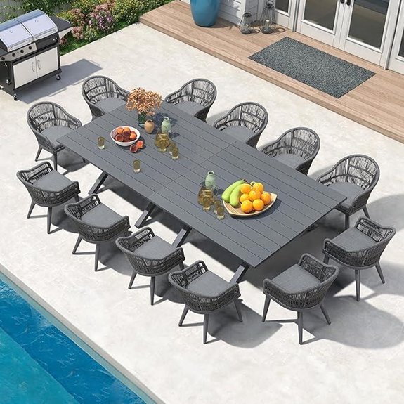 Purple Leaf 13-Piece Outdoor Patio Dining Set