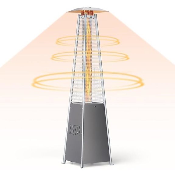 Pyramid Propane Patio Heater with Glass Flame 48,000 BTU