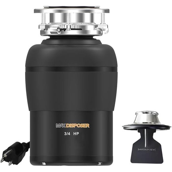 3/4 HP Quiet Garbage Disposal with Stopper