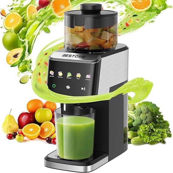 Cold Press Juicer with Wide Feed Chute and Quiet Motor
