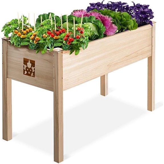 Raised Cedar Garden Bed with Legs 48x24x30