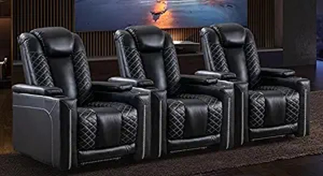 CANMOV 3-Piece Recliner Set with USB & Storage