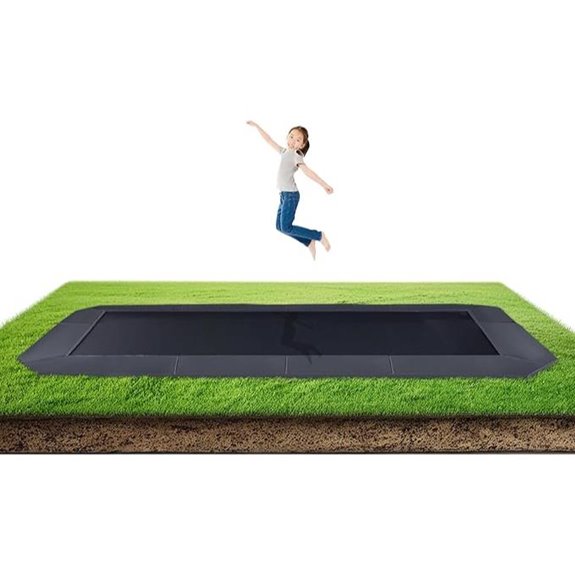 Avyna Rectangular In-Ground Trampoline with Safety Features