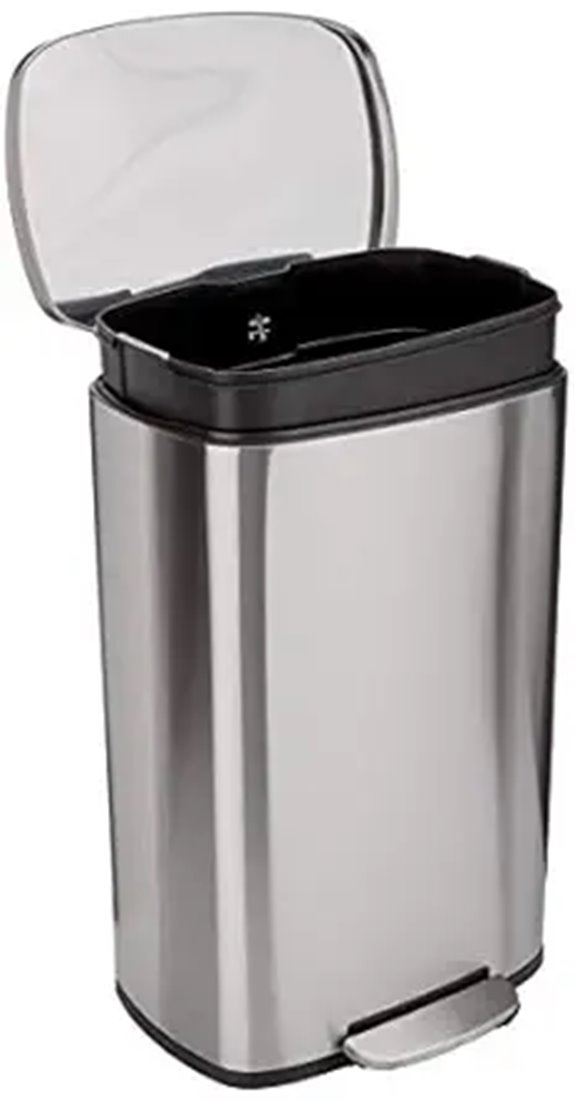 Amazon Basics Rectangular Trash Can with Soft-Close Pedal