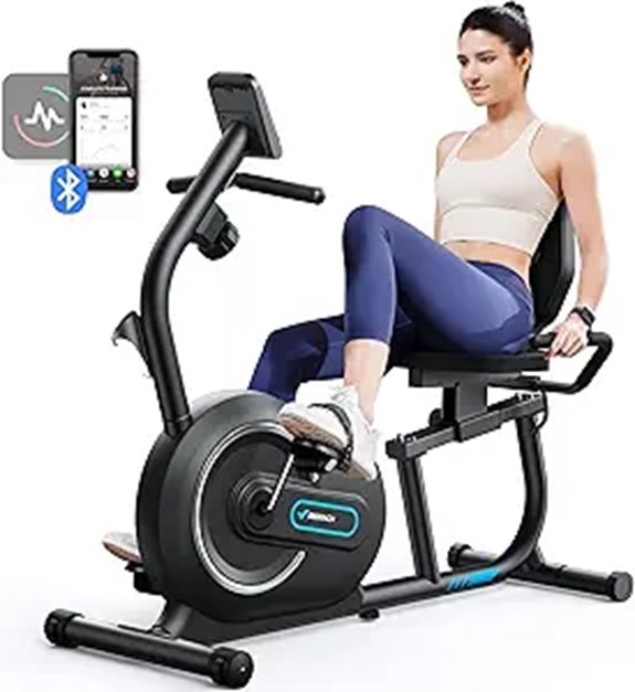 MERACH Recumbent Exercise Bike with App & Heart Rate