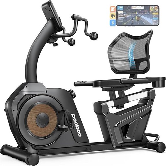 Pooboo Recumbent Exercise Bike with App & Pulse
