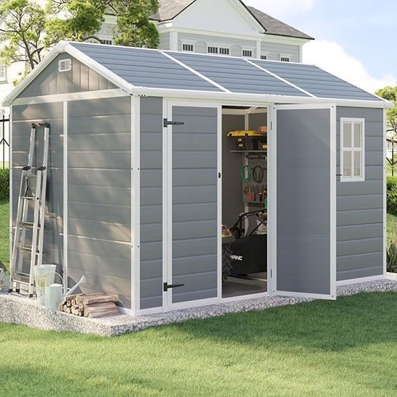Outdoor Resin Storage Shed with Floor and Windows