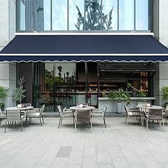 Diensweek Retractable Patio Awning 15'x10' Navy Blue