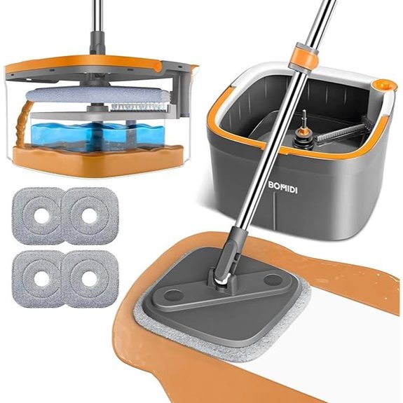 Spin Mop and Bucket Set with Dirty Water System