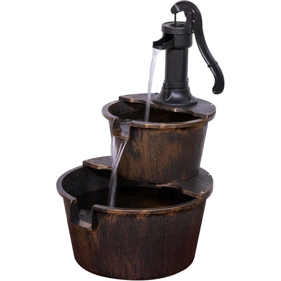 Alpine Rustic Outdoor Water Fountain 2-Tier Bronze Finish