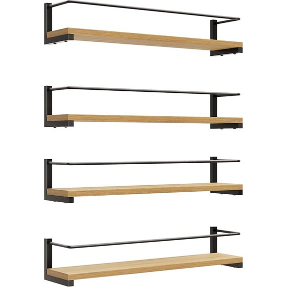 OROPY Wall Mounted Rustic Spice Racks (4 Pack)