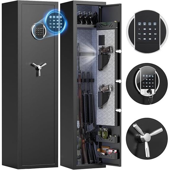 Fireproof Digital Gun Safe with Quick Access & Alarm