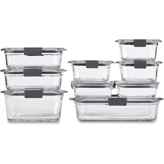Rubbermaid Brilliance Glass Food Storage Containers (Set of 9)